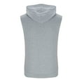 thumbnail image 4 of RYDCOT Men's Workout Quick Drying Cotton Hooded Tank Tops Sleeveless Gym Training Hoodies Bodybuilding Muscle Cut off T Shirt with Pocket Gray, 4 of 5