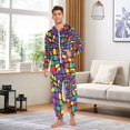 thumbnail image 6 of FORMRS Onesies Pajama for Adults Unisex Hoodie Winter Jumpsuit One Piece Sleepwear, Sizes S-2XL, Colorful Psychedelic, 6 of 7