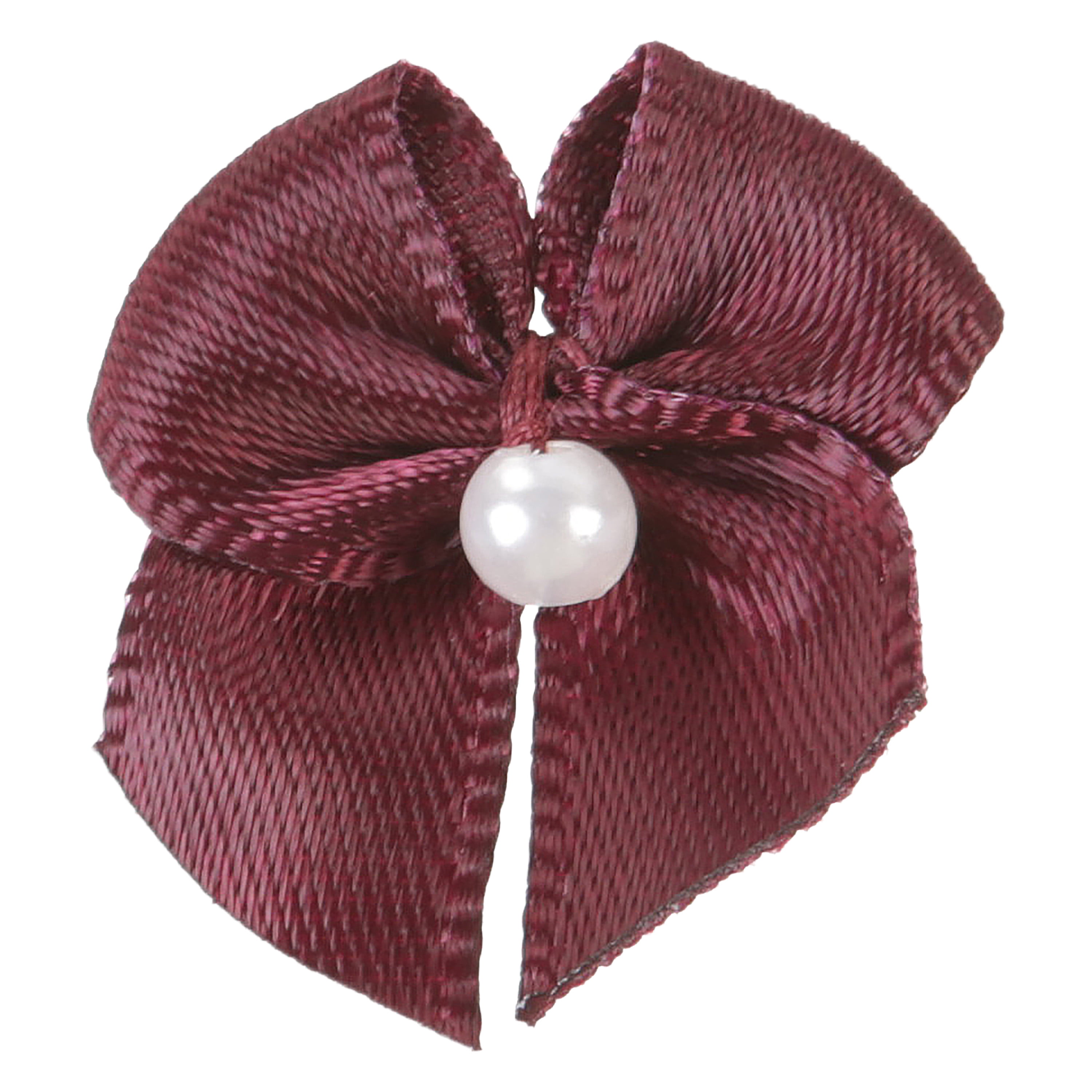 Offray embellishment, plum 5/8 inch value pack 2 loop bow with pearl accessor yard, 40 count