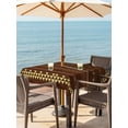 thumbnail image 3 of Outdoor Tablecloth with Umbrella Hole for Patio/Picnic/Party/Camping, Dark Brown Boho Waterproof Table Cloth Square Cover Washable, Ethnic Tribe Striped Vintage (60"x 60"), 3 of 9