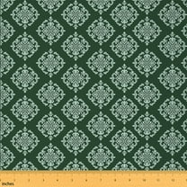 Castle Fairy Green Jaquard Fabric by the Yard 10 Yards, Vintage Damask Room Decor Fabric by the Yard, Baroque Victorian Blossoms Fabric for Sewing, Super Cozy Room Decor