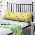thumbnail image 2 of 20x54 Honey Bee Print Body Pillow Cover with Invisible Zipper - Soft Breathable Full-Length Support for Sleeping, Maternity & Decor (Bumble Bee Cartoon Pattern), 2 of 7