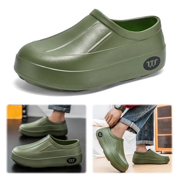 Zapatos Chef Livianos Seguridad Sin Deslizamiento para Hombres (41) Verde