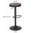 thumbnail image 6 of Kidol&Shellder Wooden Bar Stools Set of 2 Modern Swivel Backless Walnut Round Barstools, 6 of 7