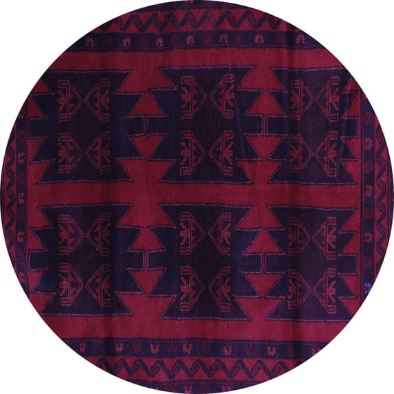 Ahgly Company Indoor Round Persian Purple Traditional Area Rugs, 7' Round