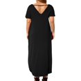 thumbnail image 2 of Vestido Kancystore Summer para mujer, talla grande con bolsillos, negro, 2 of 5