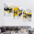 thumbnail image 4 of Nawypu  Abstract Canvas Wall Art Yellow Gray Wall Picture Black White Wall Art Bedroom City Prints Painting Graffiti Artwork for Wall Decoration Wall Art Living Room Décor 12''x16''X3 Panels, 4 of 4