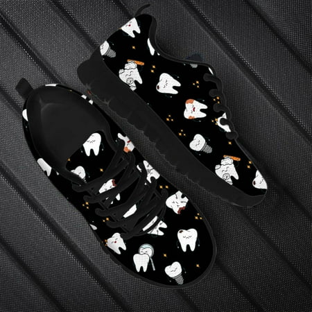 

Woman Flats Ladies Sneakers Funny Tooth Dentist Print Female Running Jogging Sport Casual Shoes Lace-Up Women Walking Footwear