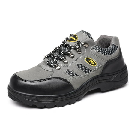 

Leather Steel Toe Work Shoes for Men Women Lightweight Safety Sneakers Breathable Nonslip Construction Work Boots Hiking Shoes