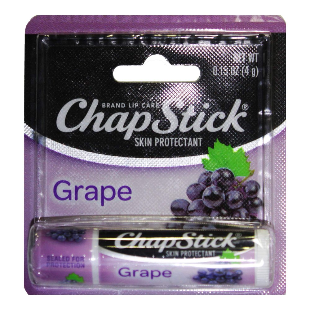 Chapstick Lip Balm Grape Flavored Paraben Free Lip Care Carded 0 15