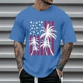 thumbnail image 4 of Caqnni Men's Graphic T-Shirts USA Flag T-Short Sleeve American Patriotic Crewneck Casual Regular Tee Shirts (Blue,M), 4 of 4