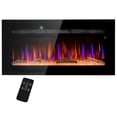 thumbnail image 2 of HOMCOM 36" Electric Fireplace Heater Recessed or Wall Mounted with Remote Control, 8H Timer, Adjustable Flame Color and Brightness, Log and Crystal, 2 of 9