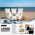 thumbnail image 5 of Balery Mardi Gras Carnival1 Beach Travel Bag - Water-Resistant, Large Capacity Lightweight Tote with 7 Pockets for Women and Men - Perfect for Beach, Pool, Gym, and Travel, 5 of 7