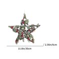 thumbnail image 3 of Qocolhg Christmas Home Hanging Wooden Twigs Base Decorated Baubles, Berries, Foliage,Pine Cones, Wood, Red Stars, Christmas Wreaths for Front Door, Christmas Decoration Door Ring, 3 of 6