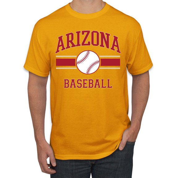 Wild Bobby City of Arizona Baseball Fantasy Fan Sports Men's T-Shirt, Gold, Large