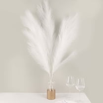 Efavormart 3 Stems | 44" White Artificial Pampas Grass Plant Sprays, Faux Branches Vase Flower Arrangement