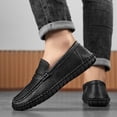 thumbnail image 6 of Men's Casual Leather Penny Loafers Lightweight Comfortable Fashion Slip-on Moccasins for Walking Business Driving Shoes Black 9 US, 6 of 7