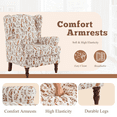 thumbnail image 5 of Hommow Floral Print Fabric Accent Vintage Upholstered Armchair with Dark Wood Legs, Brown, 5 of 6