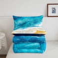 thumbnail image 5 of jejeloiu Watercolor Ocean Waves Full Size Comforter Sets,Sand Beach Print Bedding Comforter Set For Boys,Blue Beige,Navy Blue Reversible,3-Piece,1 Comforter and 2 Pillowcases, 5 of 7