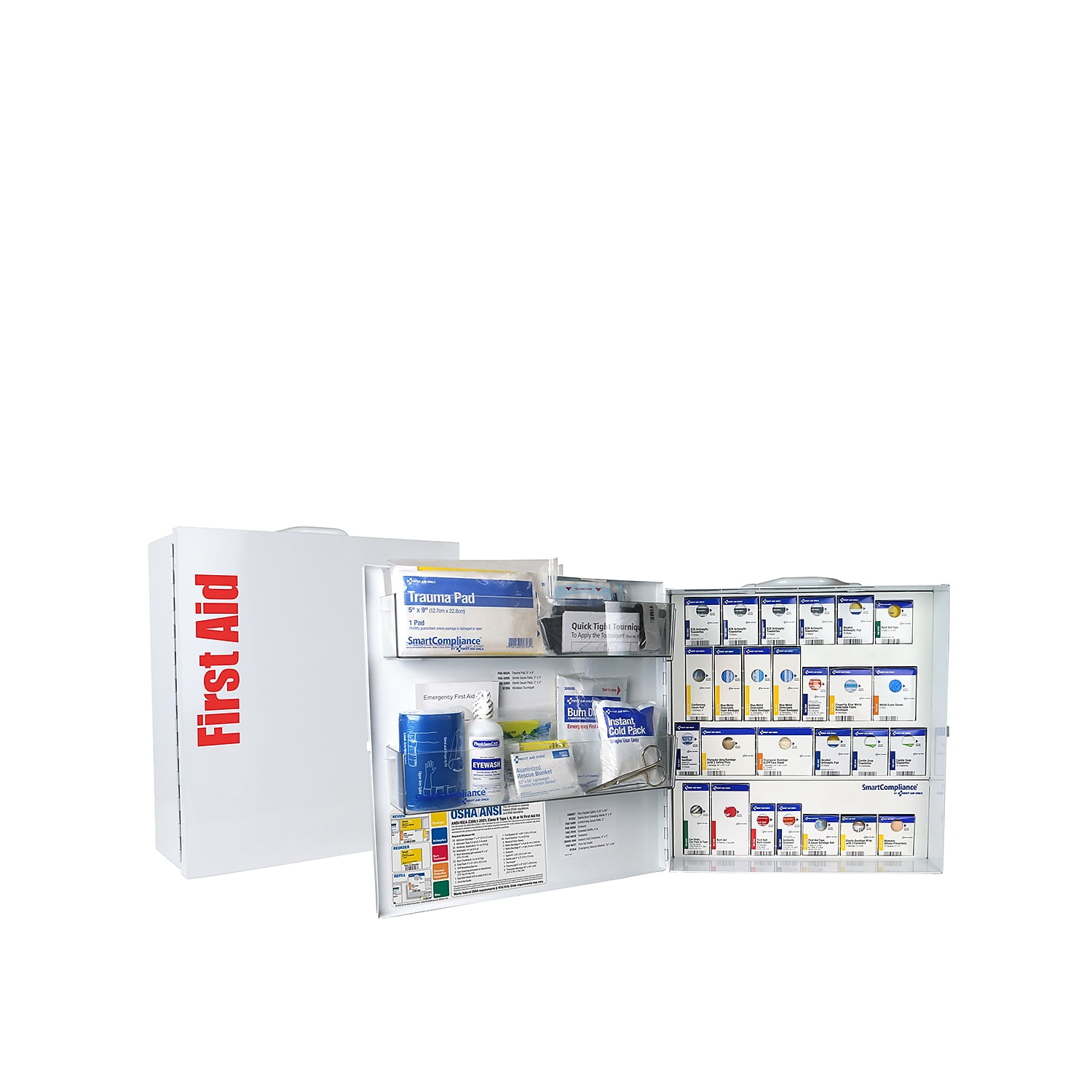 SmartCompliance Food Service First Aid Cabinet ANSI Class B 100 People 337 Pieces (91379)