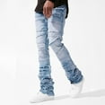 thumbnail image 2 of QHFBli Mens Baggy Jeans Slim Fit Flared Jeans Comfort Denim Pants 60s 85s Retro Trousers Tie Dye Bottoms Jeans, 2 of 6