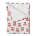 thumbnail image 2 of Fox Soft Flannel Fleece Throw Blanket, Inspirations in Hand Drawn Forest Animal Pattern with Dotted Background, Cozy Plush for Indoor and Outdoor Use, 50" x 70", Coral Seafoam Black, by Ambesonne, 2 of 5