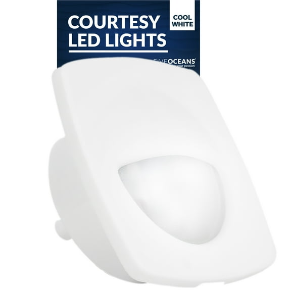 Five Oceans LED Companion Way Light, Marine Courtesy Lights, Square Light for Boat Interior, Deck, Cockpit, Cool White LED, for Pontoon, Fishing Boat, Bass Boat, Yacht, Sailboat, RVs, Caravan - FO2642