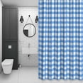 thumbnail image 4 of Blue Checkered Shower Curtain for Bathroom Decor, Farmhouse Classic Waterproof Fabric Shower Curtain, 54"x78" Set with 12 Hooks, 4 of 9