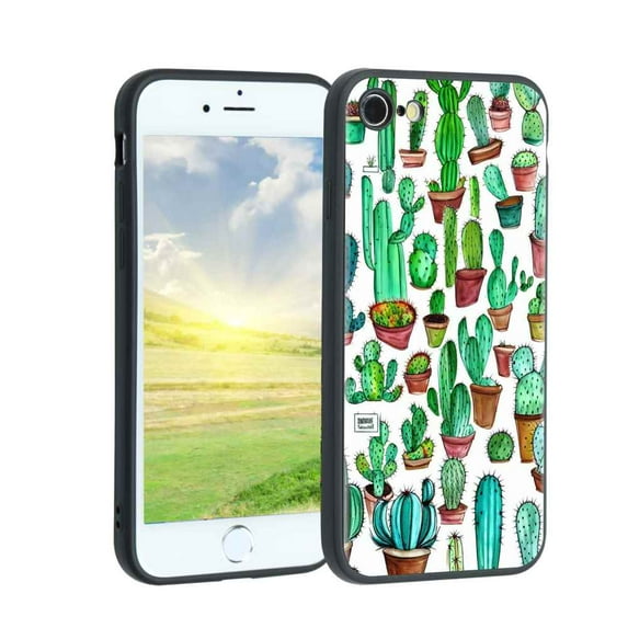 Compatible with iPhone SE 2022 Phone Case, Cactus Case Men Women, Flexible Silicone Shockproof Case for iPhone SE 2022
