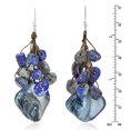 thumbnail image 3 of Navy Lapis Cluster Shell Drop .925 Silver Earrings, 3 of 4