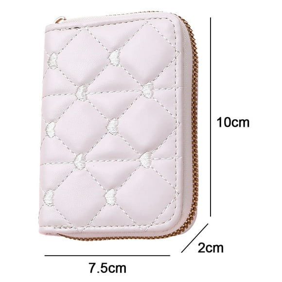 Women's purse PU Card clip card cover cute embroidery love coin purse organ mini zipper card bag