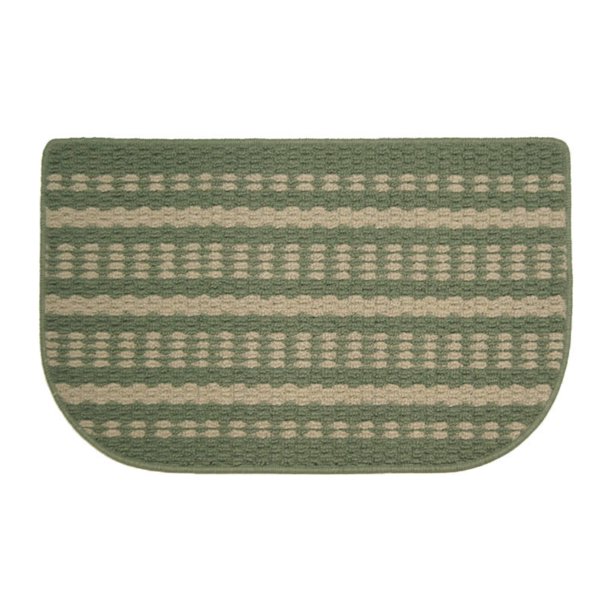 Sage Green and Beige Slice/DShape Floor Mat Accent Rug Size 18.1" x
