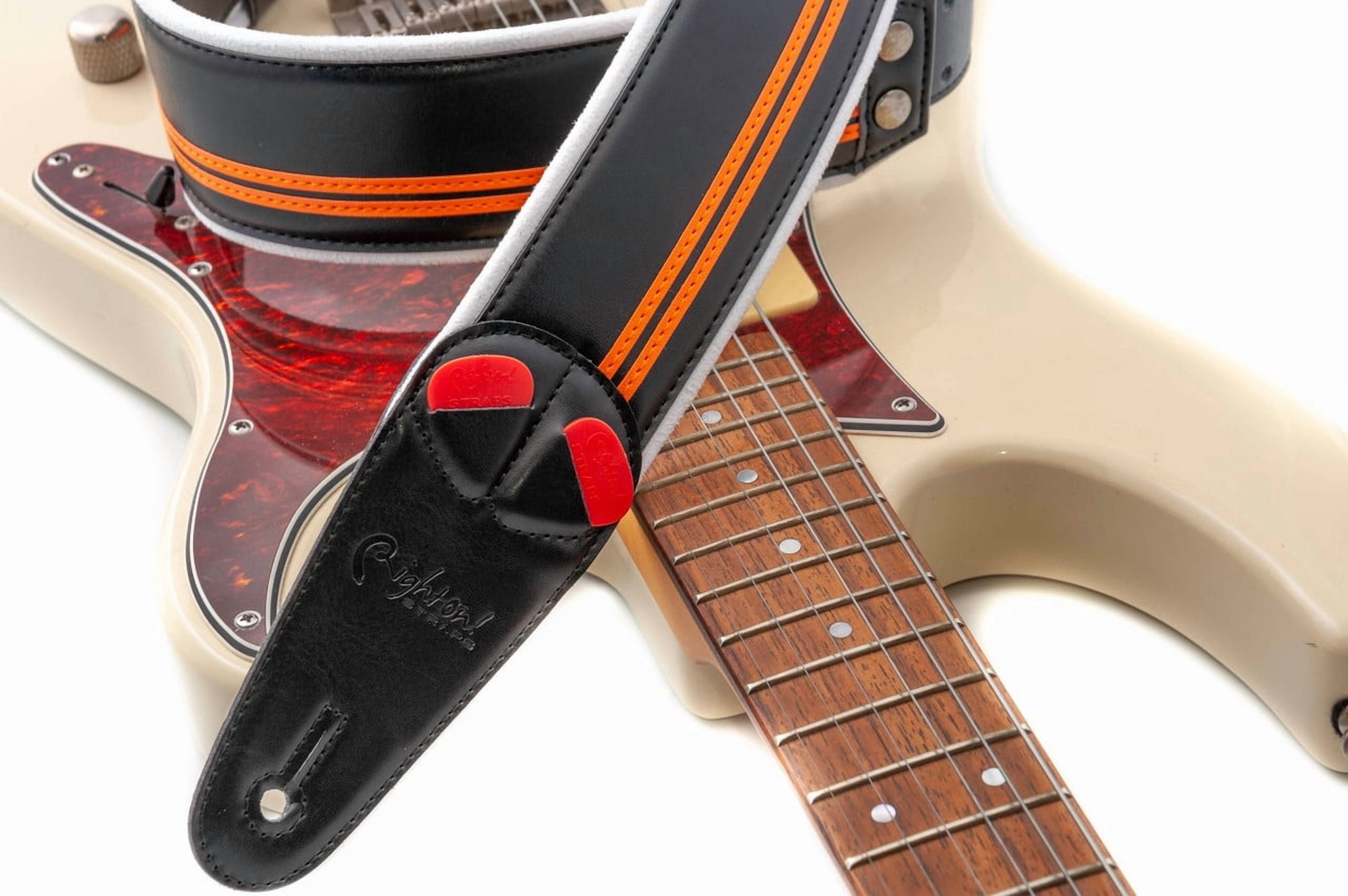 RightOn! Straps Mojo Collection Race-60 Guitar & Bass Strap made with Vegan Leather – Stylish and Comfortable - H.D.
