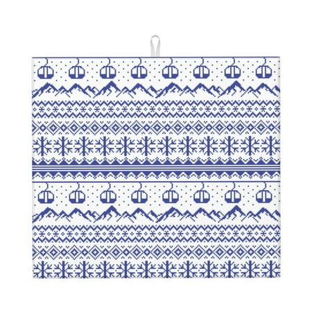 

Goofa Dish Drying Mat Super Absorbent Drying Mat Large Dish Drying Mats for Kitchen Counter Easy Clean Dish Mat Kitchen Drying Mat 16 x 18 ( Abstract Gondola Snowflake )