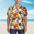 thumbnail image 2 of Fotbe Colorful Balls Camisa Hawaiana para Hombre Unisex – Camisa Casual de Verano con Botones de Manga Corta de Algodón y Lino,Medium, 2 of 7
