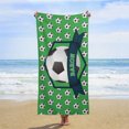 thumbnail image 1 of Green Football Custom Name Boy Beach Pool Towel, 1 of 4