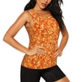 thumbnail image 2 of Balery Orange Glitter Camiseta sin mangas estampada ligera para mujer, tops de entrenamiento sin mangas, camisetas de yoga transpirables de secado rápido.-X-Large, 2 of 7