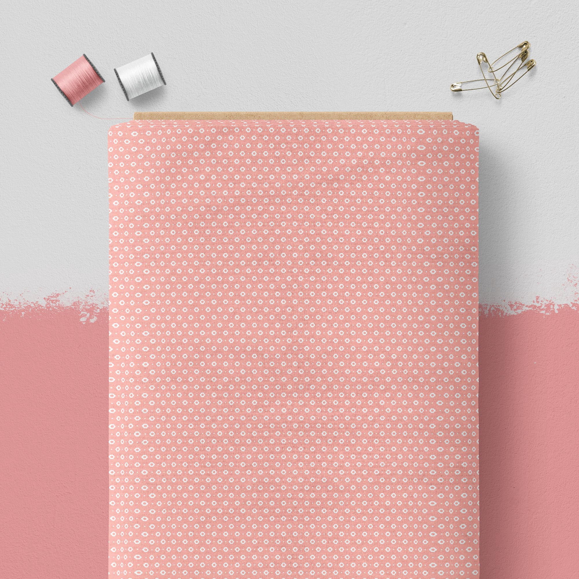 Create It 44" 100% Cotton Ditsy Dots Sewing & Craft Fabric 8 Yard Bolt, Pink