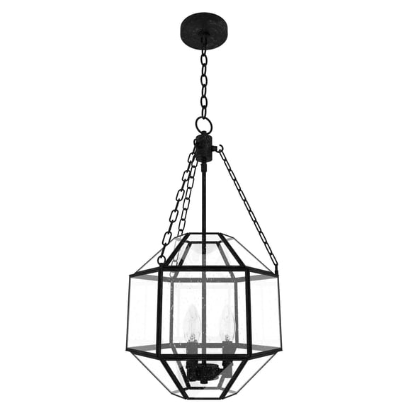 Hunter Fans 15.5" Indria Ceiling Light Rustic Iron Finish - 3 Bulb Dimmable Pendant for Indoor Spaces