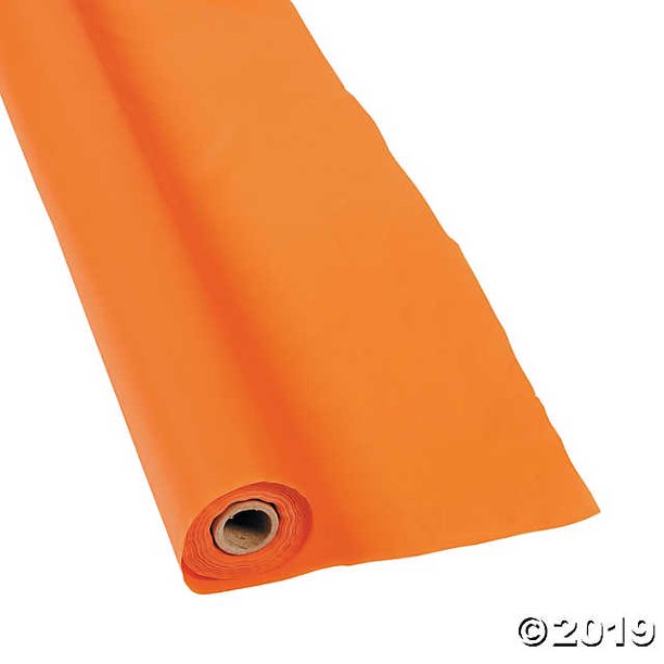 Orange Plastic Tablecloth Roll