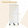 thumbnail image 3 of Costway 20-tier Bun Pan Speed Rack with Lockable Rubber Wheels 3" Spacing for Kitchen, 3 of 10