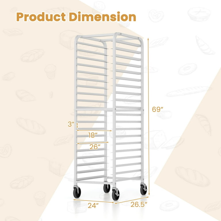 Speed Rack ROVSUN 10-Tiers Sheet Bun Pan Speed Bakery Tray Racks ...