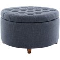 thumbnail image 4 of Wovenbyrd Classic Button Tufted Storage Ottoman Footstool with Lift Off Lid, Boucle Performance Fabric, 4 of 19