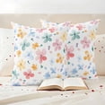 thumbnail image 3 of Blue Pink Flowers Pillow Covers 2 Pack Spring Watercolor Leaves Floral Pillowcase Waterproof Outdoor Throw Pillow Cover for Patio Garden Square Cushion 20”x20”, 3 of 9