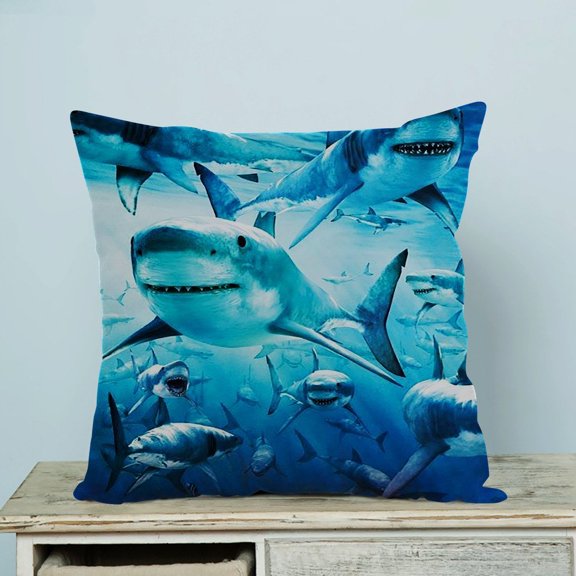 GCKG Sea Sharks In the Deep Ocean Pillow Case Pillow Cover Pillow Protector Two Sides 20 x 20 Inches