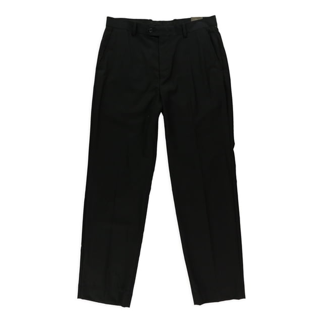 Tasso Elba - Pantalones de vestir para hombre, ajuste a medida, color negro, 32 W x 32 L Tasso Elba pantalones
