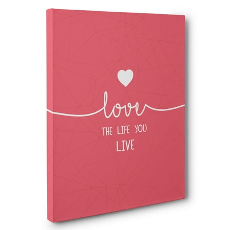 Love The Life You Life Pink Decor Canvas Wall Art Walmart Com