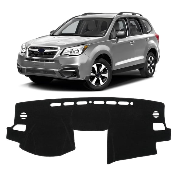 Car Dash Cover for Subaru Forester 2014-2017 2018 Left Hand Driving Non-Slip Polyester Center Console Dash Cover Interior Accessories for Forester Custom Fit Dash Mat Sunshade No Glare Black