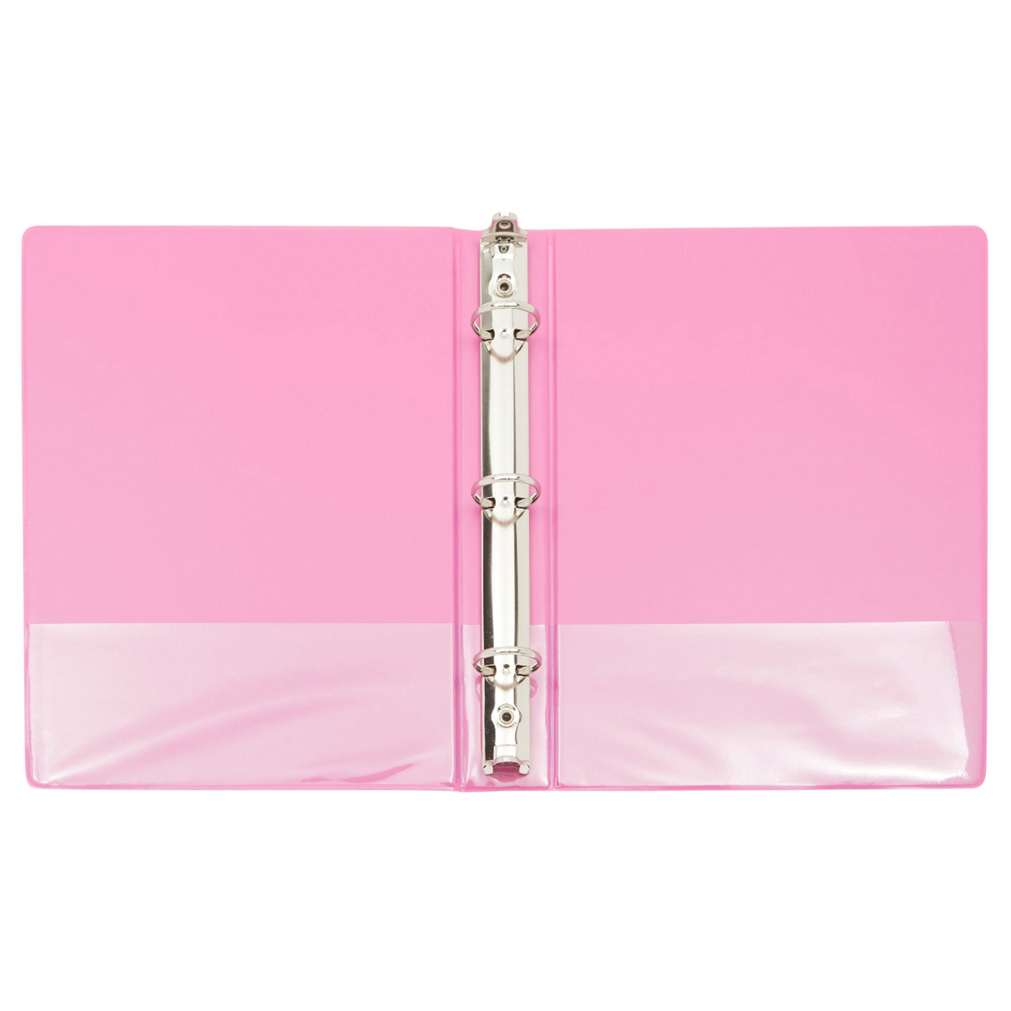 6 Pack Mini Pink 3 Ring Binder for 5.5 x 8.5-Inch Paper, 1-Inch Round Rings, School and Office Supplies