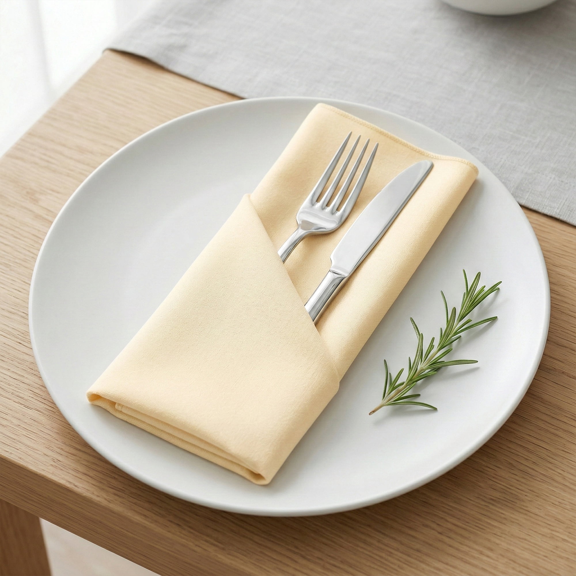 Unique Bargains 12Pcs Reusable Table Dinner Napkins Champagne 12x12inch